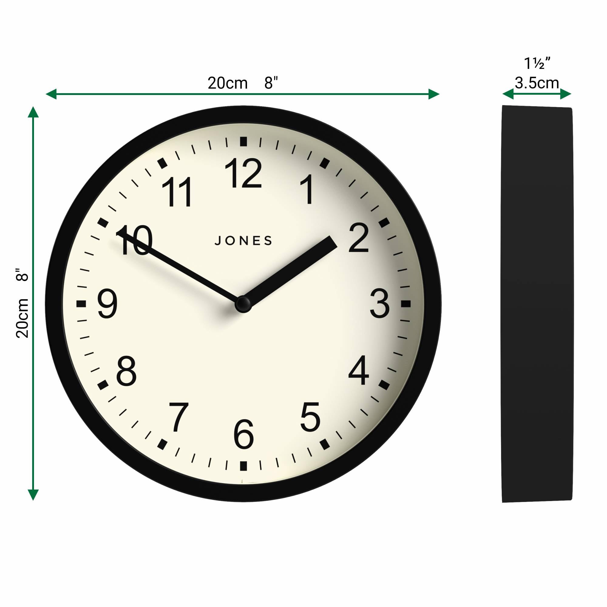 Amazon.com: JONES CLOCKS® Spin Wall Clock | Small Modern Round